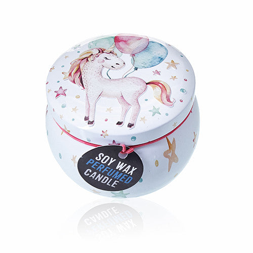 Art Tin Candle - Unicorns - Moonstone