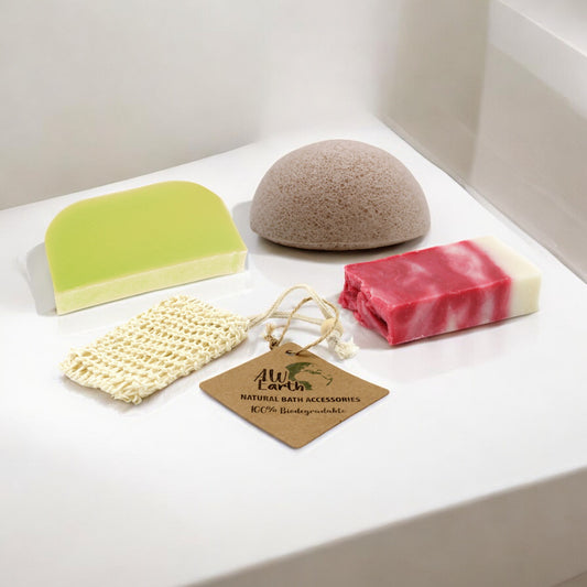 Artisan Soap, Solid Shampoo & Konjac Sponge Set