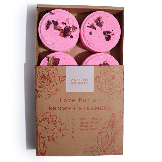 Shower Steamers Gift Set - Rose Geranium, Black Pepper, Bergamot, Grapefruit