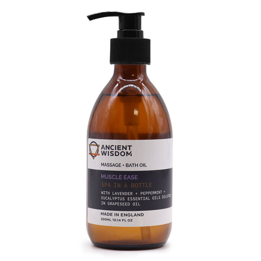 Aromatherapy Massage and Bath Oil - Muscle Ease 300ml | Wellness Haven Store