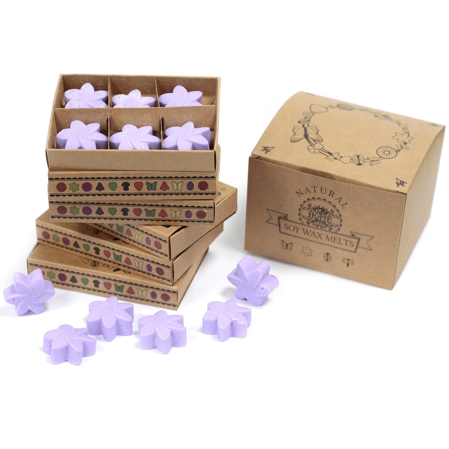 Box of 6 Natural Soy Wax Melts - Lavender Fields | Wellness Haven Store