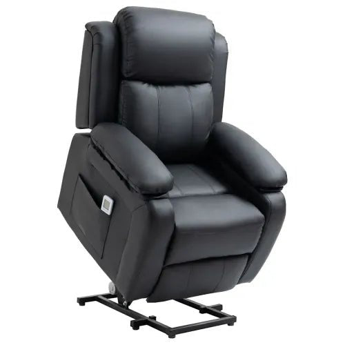 Electric Power Lift Recliner Chair with Massage & Vibration - Black | Wellness Haven Store