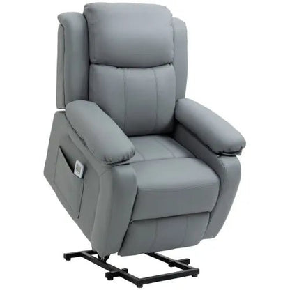 Electric Power Lift Recliner Chair with Massage & Vibration - Grey | Wellness Haven Store