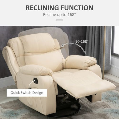 Luxury Heated Massage Recliner Chair with Footrest & Remote - Beige | Wellness Haven Store