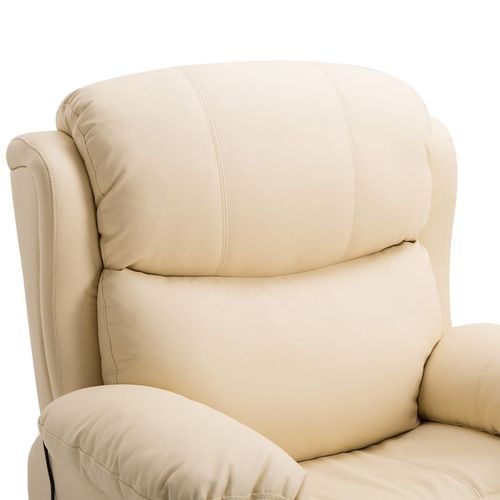 Luxury Heated Massage Recliner Chair with Footrest & Remote - Beige | Wellness Haven Store