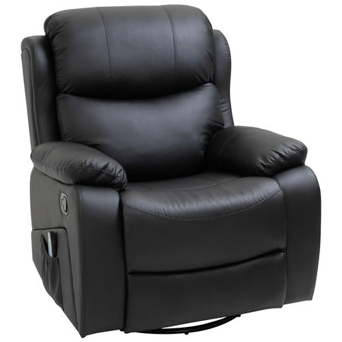 Luxury Heated Massage Recliner Chair with Footrest & Remote – Black | Wellness Haven Store