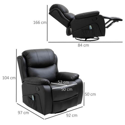 Luxury Heated Massage Recliner Chair with Footrest & Remote – Black | Wellness Haven Store