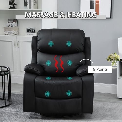 Luxury Heated Massage Recliner Chair with Footrest & Remote – Black | Wellness Haven Store