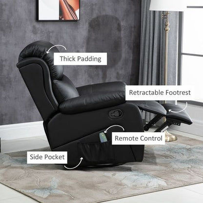 Luxury Heated Massage Recliner Chair with Footrest & Remote – Black | Wellness Haven Store