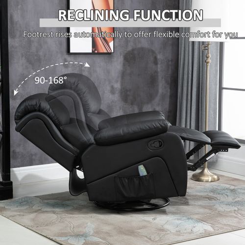 Luxury Heated Massage Recliner Chair with Footrest & Remote – Black | Wellness Haven Store