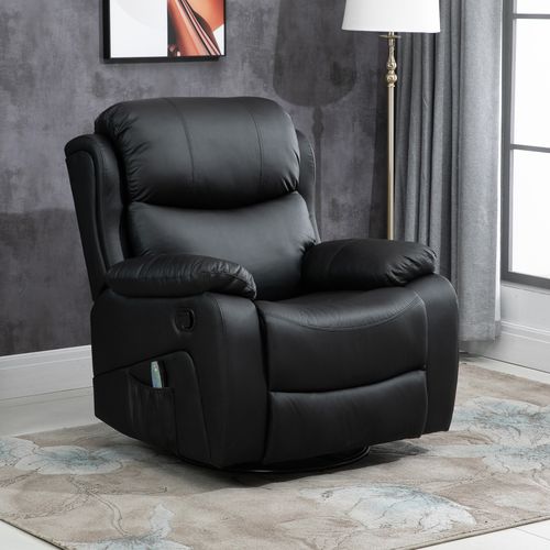 Luxury Heated Massage Recliner Chair with Footrest & Remote – Black | Wellness Haven Store