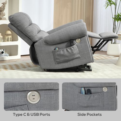 Power Lift Recliner Chair with Massage & Heat - Grey | Wellness Haven Store