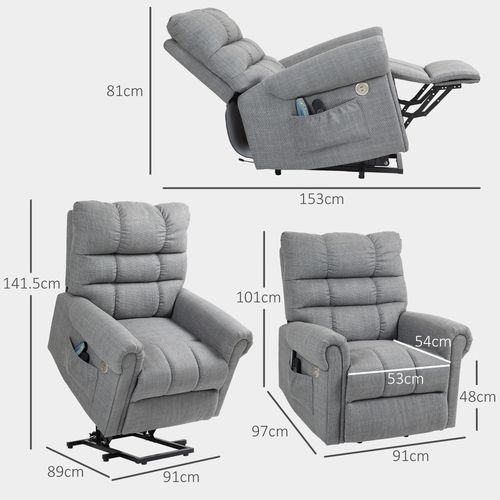 Power Lift Recliner Chair with Massage & Heat - Grey | Wellness Haven Store