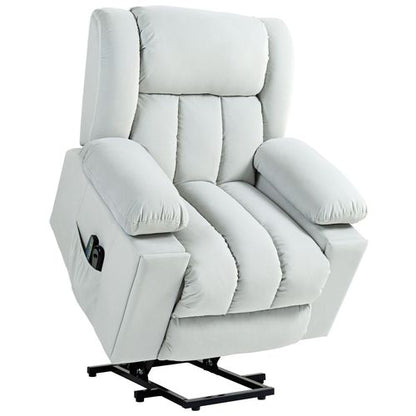 Power Lift Recliner Chair with Vibration Massage, USB – Light Grey | Wellness Haven Store