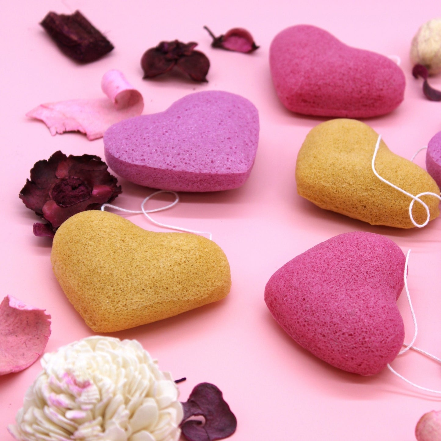 Konjac Heart Sponge - Rose | Wellness Haven Store