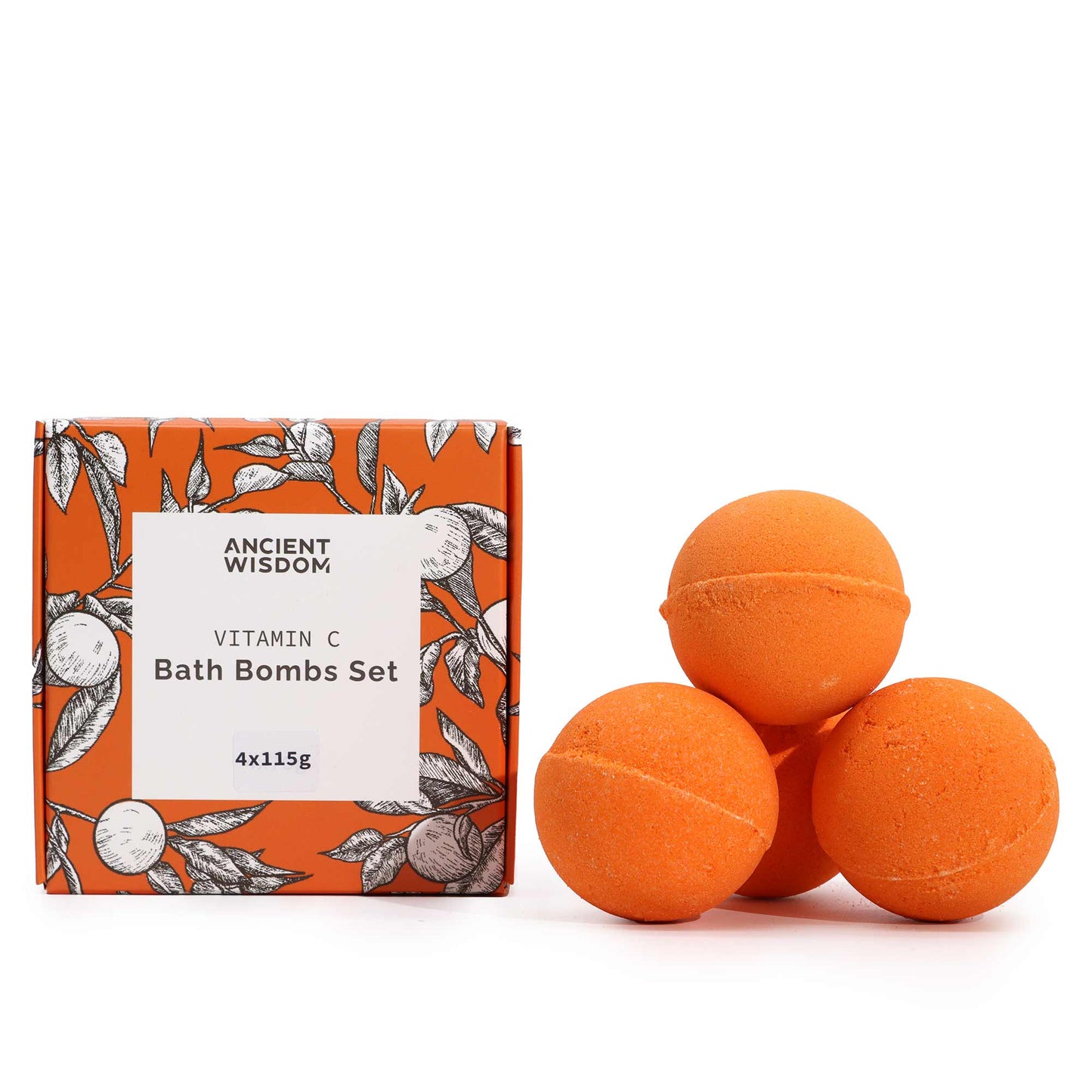 Set of 4 Vitamin C Bath Bombs - Aromatherapy Quartet | Wellness Haven Store