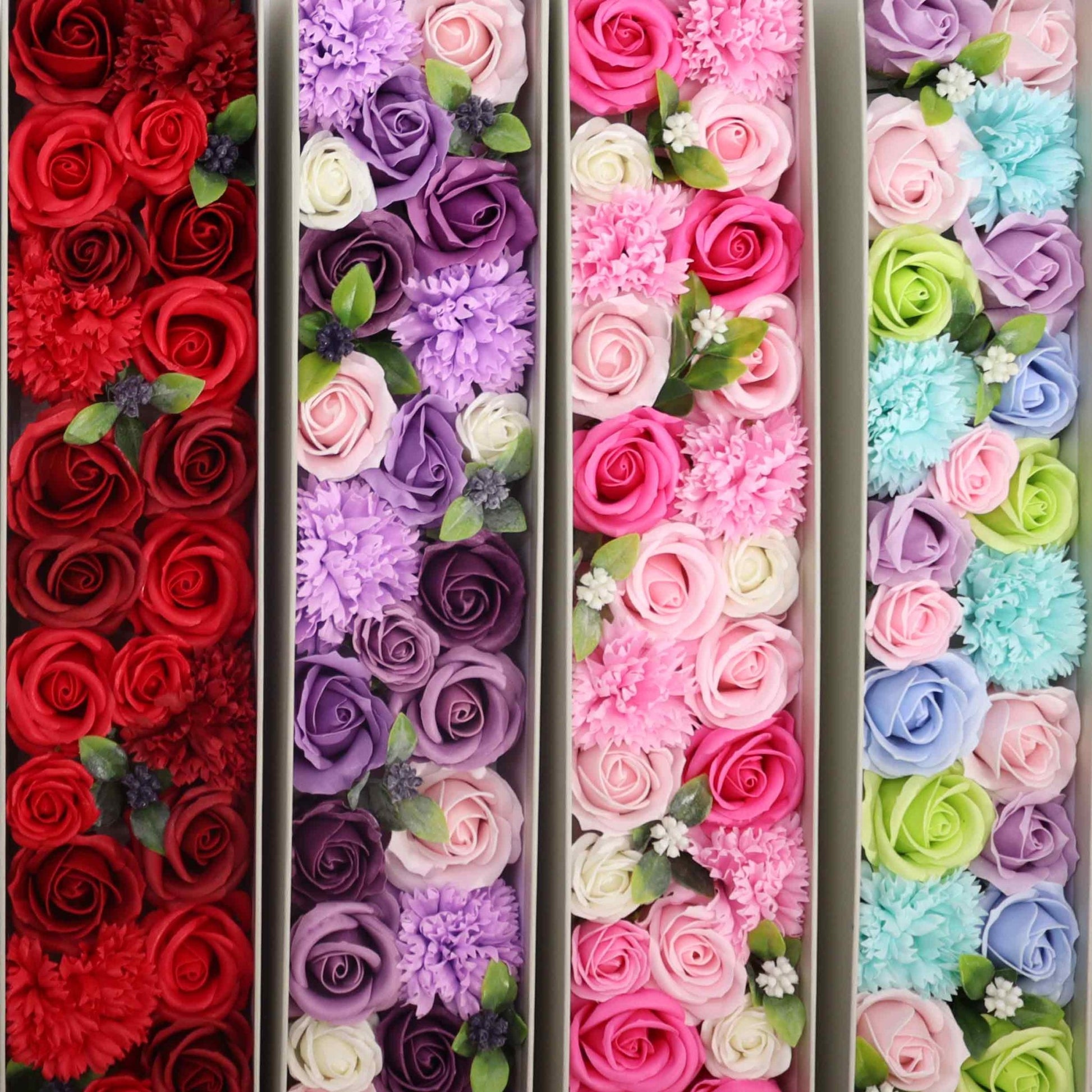 Soap Flowers - Extra Long - Lavender Rose & Carnation | Wellness Haven Store