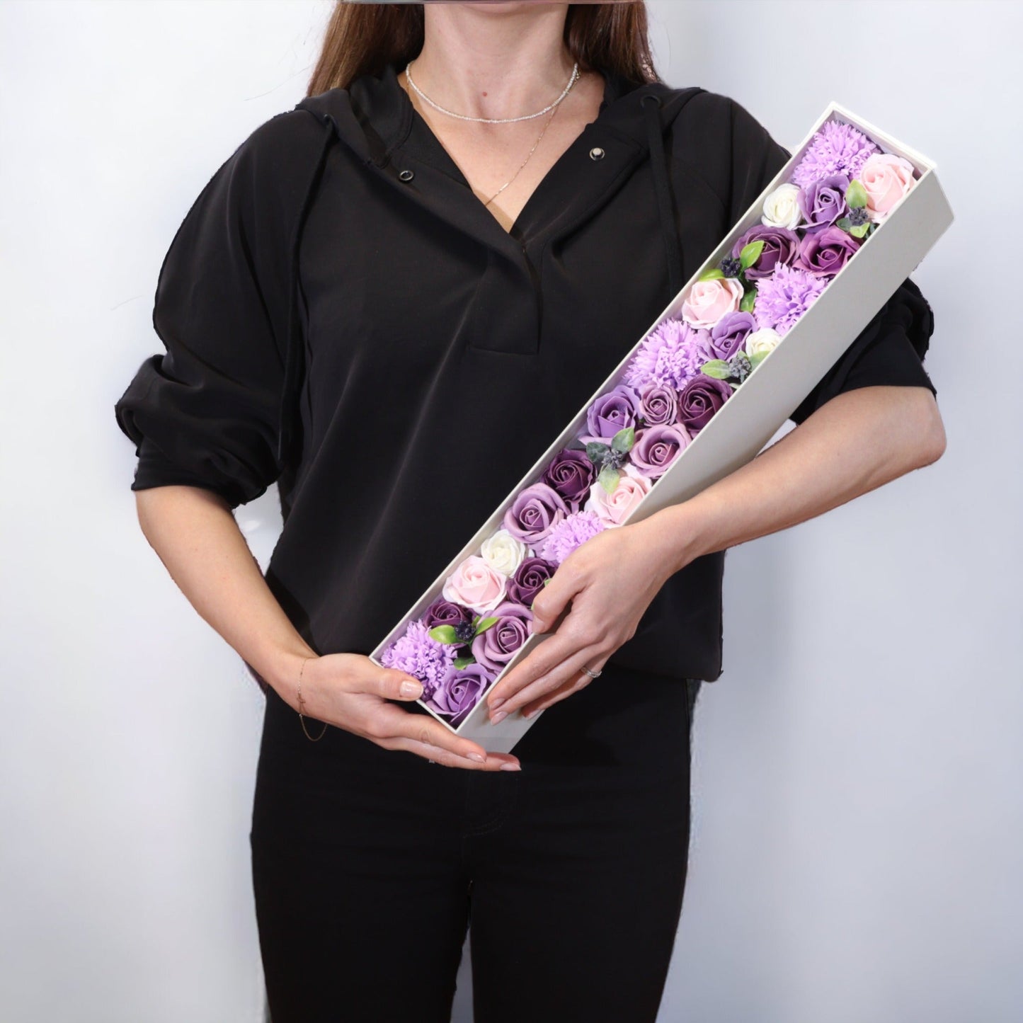 Soap Flowers - Extra Long - Lavender Rose & Carnation | Wellness Haven Store