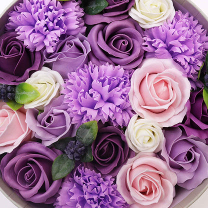 Soap Flowers - Round Box - Lavender Rose & Carnation | Wellness Haven Store