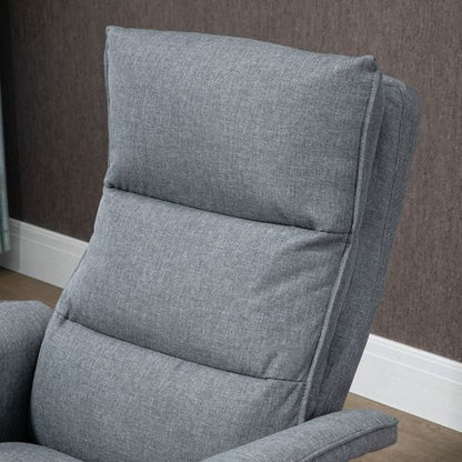 Swivel Recliner Chair with Footstool and Massage – Grey | Wellness Haven Store