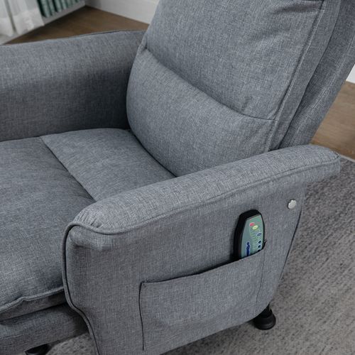 Swivel Recliner Chair with Footstool and Massage – Grey | Wellness Haven Store