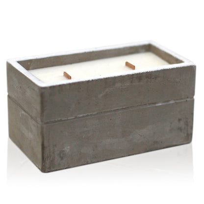Wooden Wick Concrete Candle - Clove & Dark Sandalwood | Wellness Haven Store